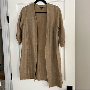 Talbots Gold Metallic Open Front Cardigan - Petite Medium - Preowned EUC